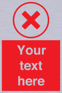 Custom red background, red cross in circle sign